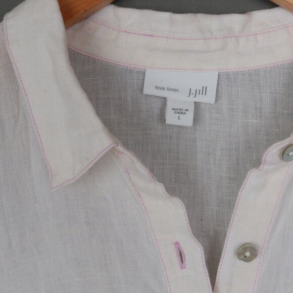 J. Jill 100% Linen Tunic Long Shirt L - Picture 8 of 8